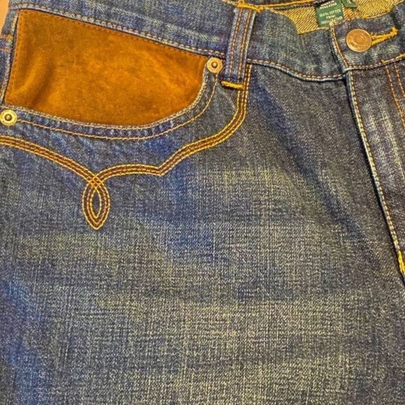 Lauren Jeans Company HOST PICK Lauren Denim Blue Jeans Leather Pockets Sz 12 - Picture 11 of 11